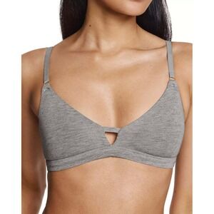 Pepper Supima Cotton Wirefree Bra Womens XL (40AA, 40A, 40B) Gray Soft Comfy